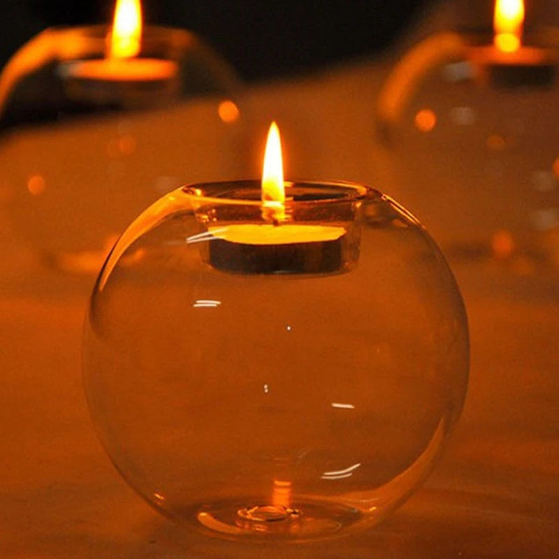 Glass Round Candle Holders