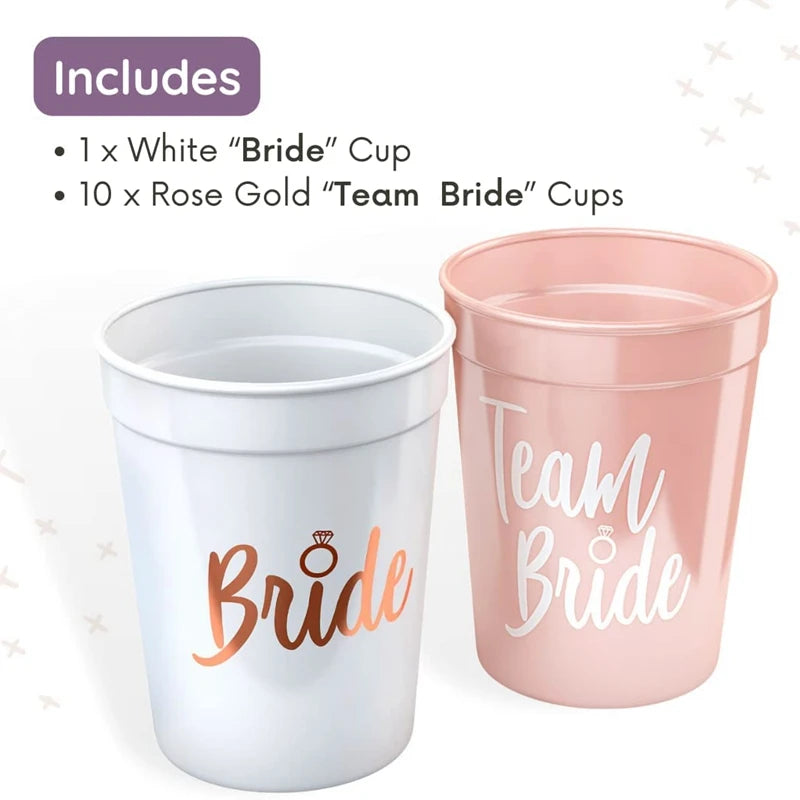 Team Bride Plastic Drinking Cups