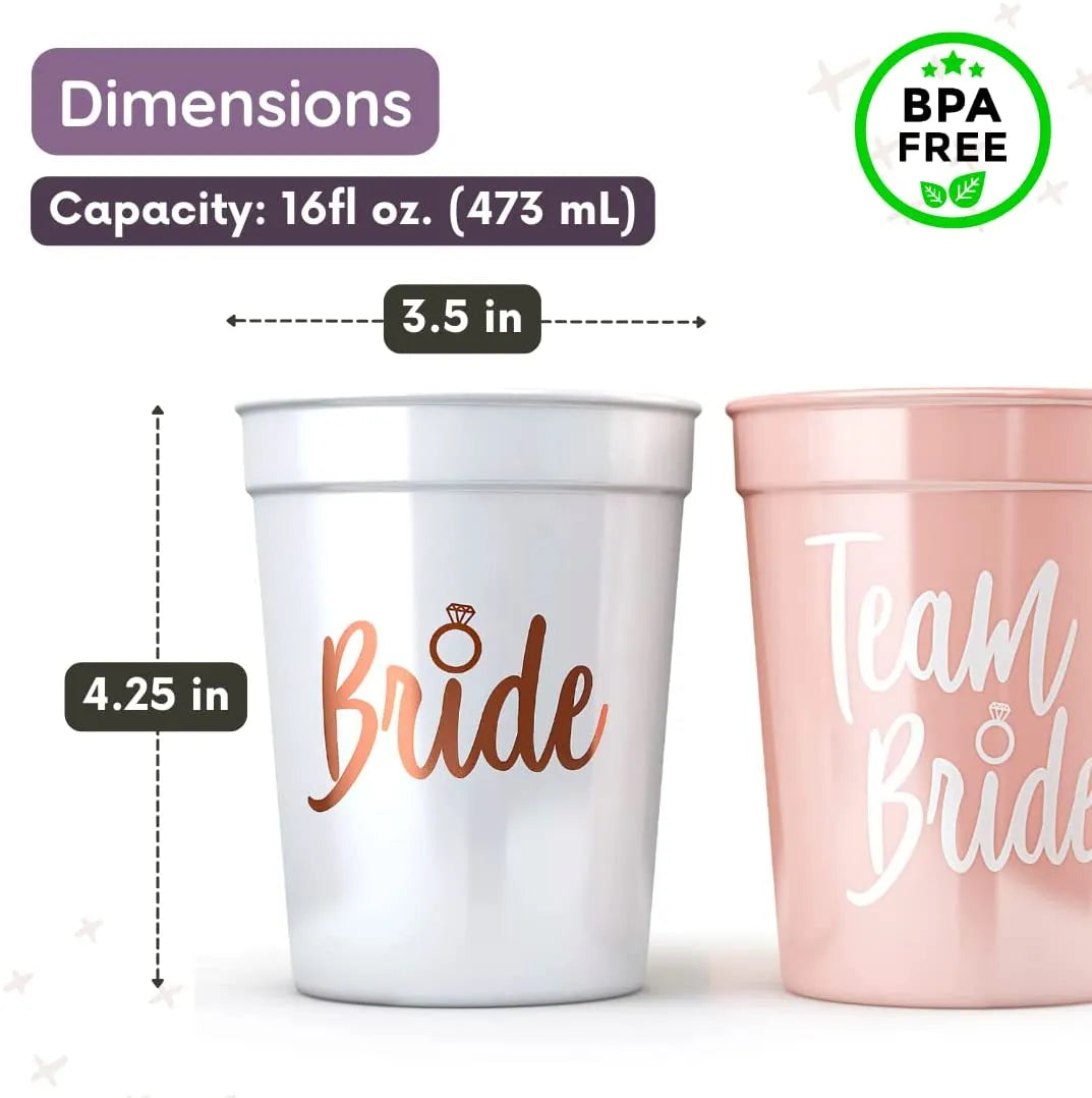 Team Bride Plastic Drinking Cups