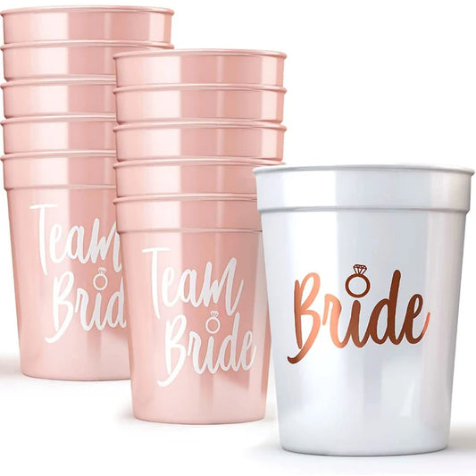 Team Bride Plastic Drinking Cups