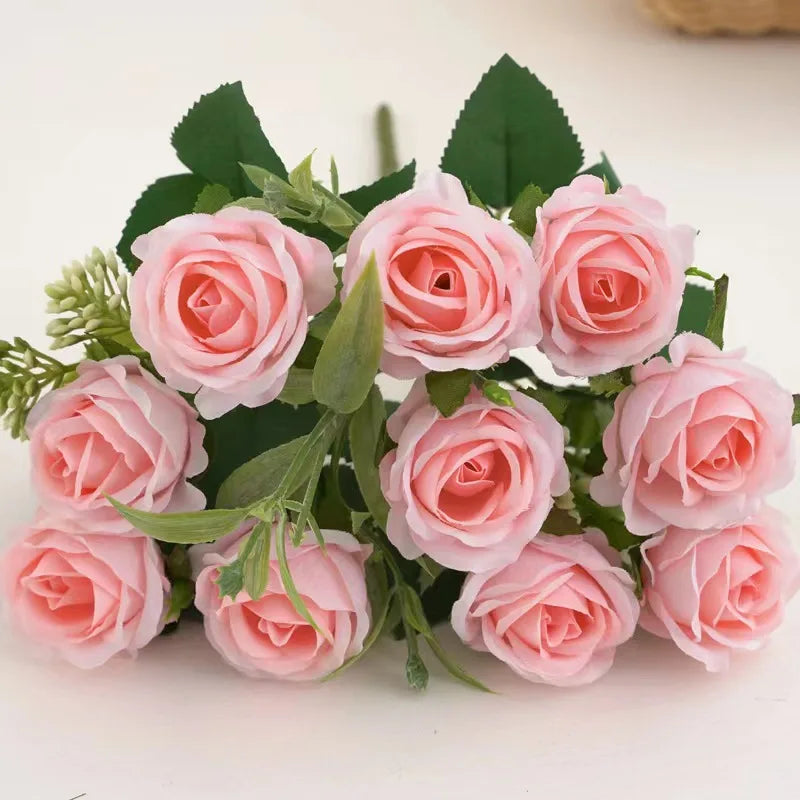 10 Flower Artificial Rose Bouquet