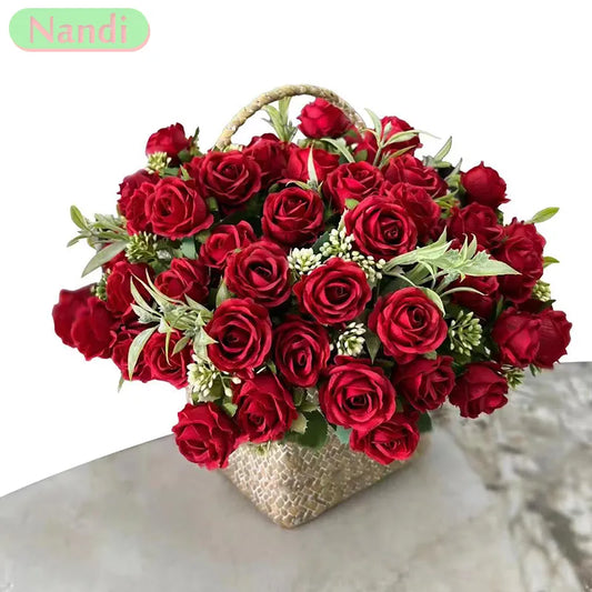 10 Flower Artificial Rose Bouquet