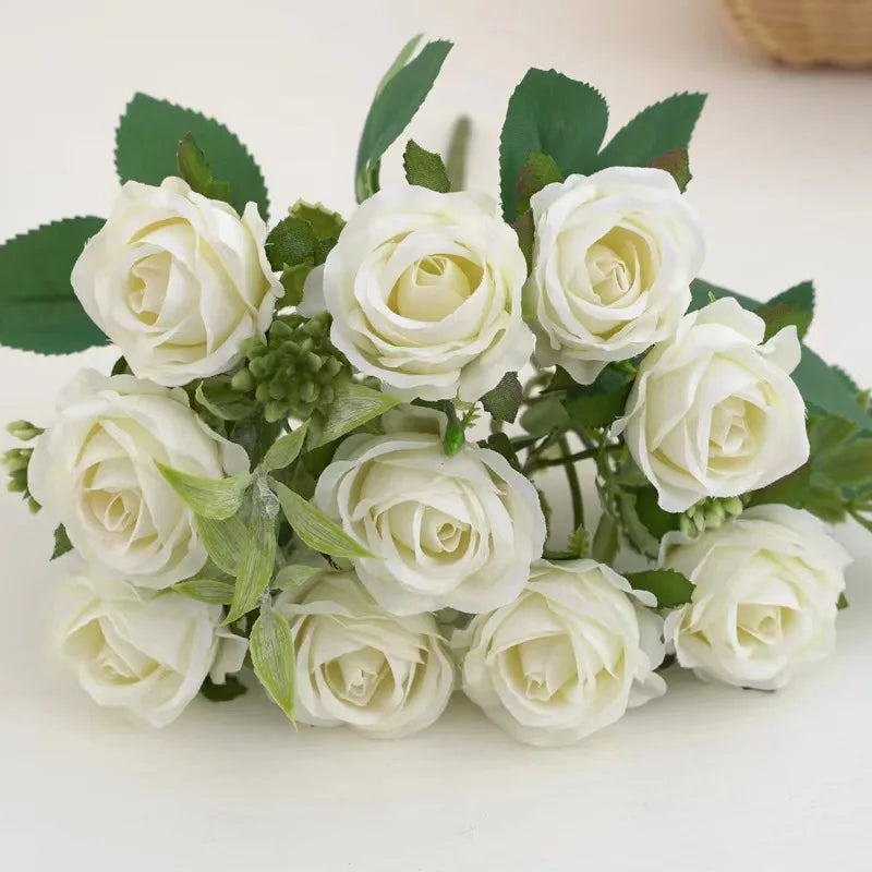 10 Flower Artificial Rose Bouquet