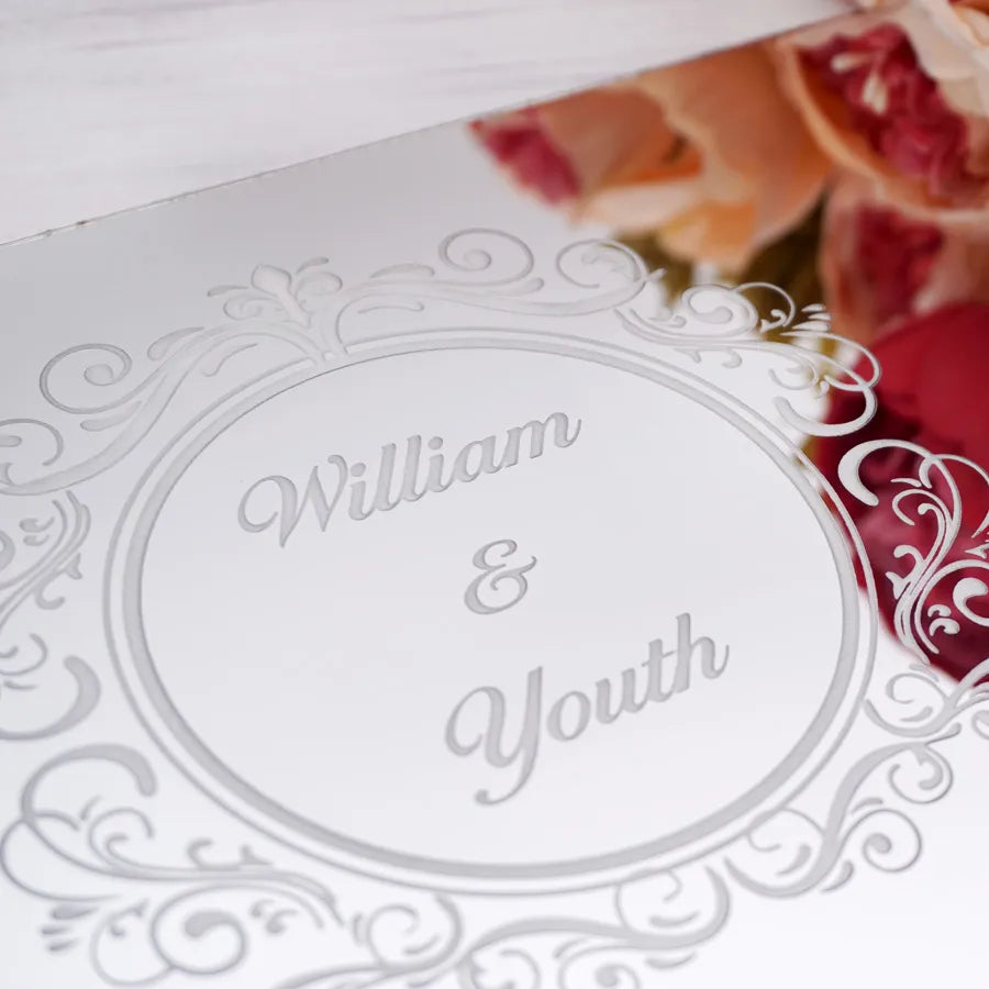 Custom Acrylic Mirror Cover Wedding Guestbook