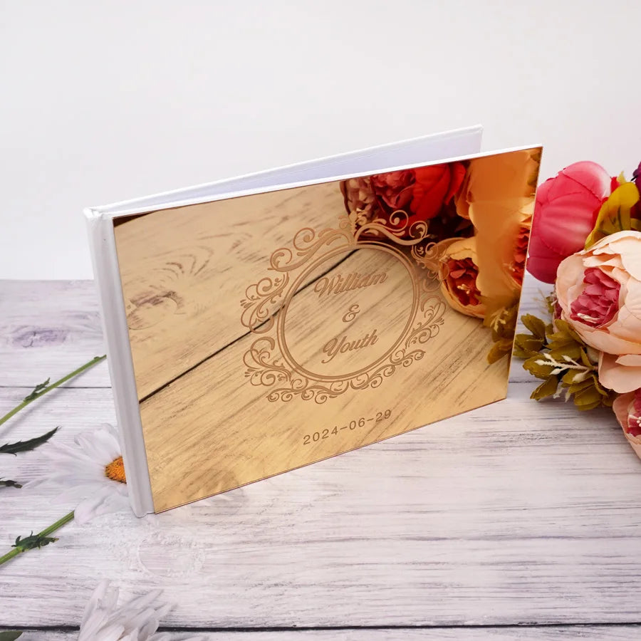 Custom Acrylic Mirror Cover Wedding Guestbook