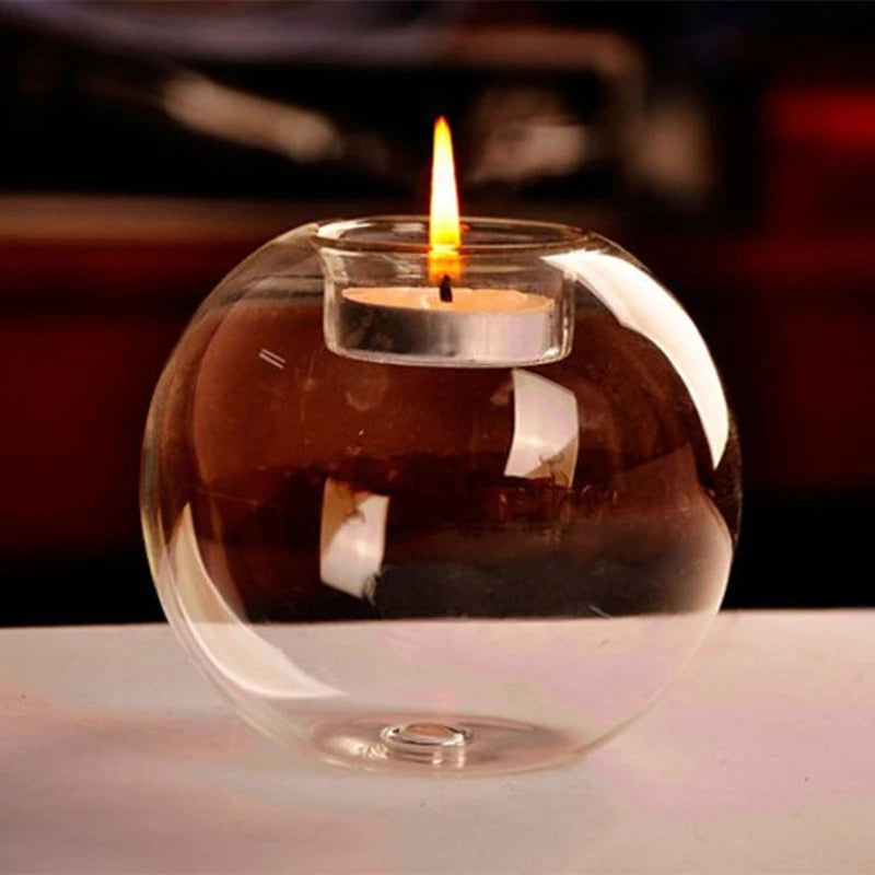 Glass Round Candle Holders