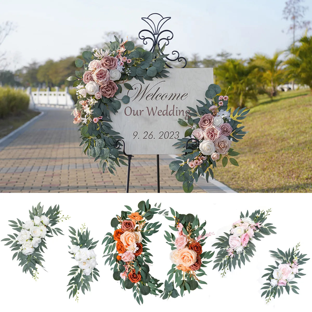 Artificial Flower Arch For Wedding Sign