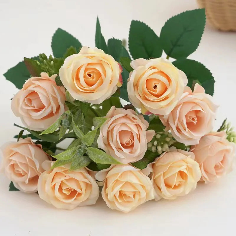 10 Flower Artificial Rose Bouquet