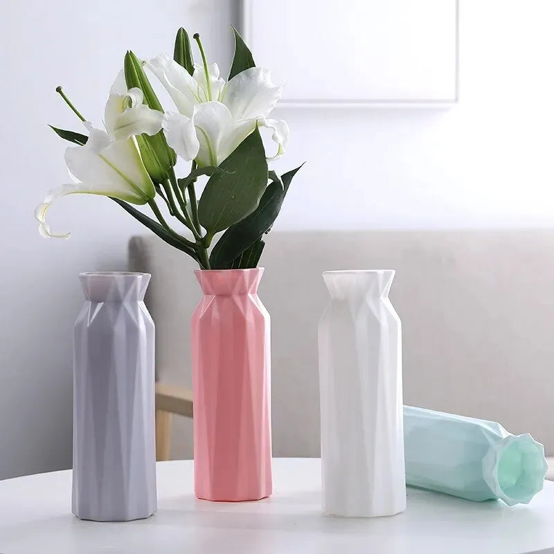 White Plastic Flower Vase