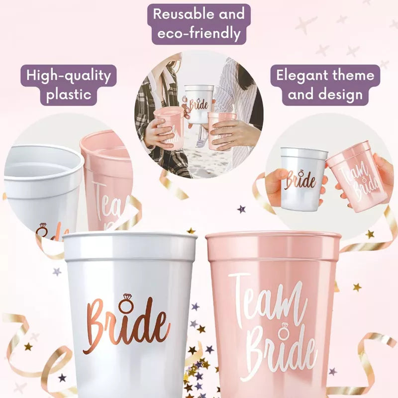 Team Bride Plastic Drinking Cups